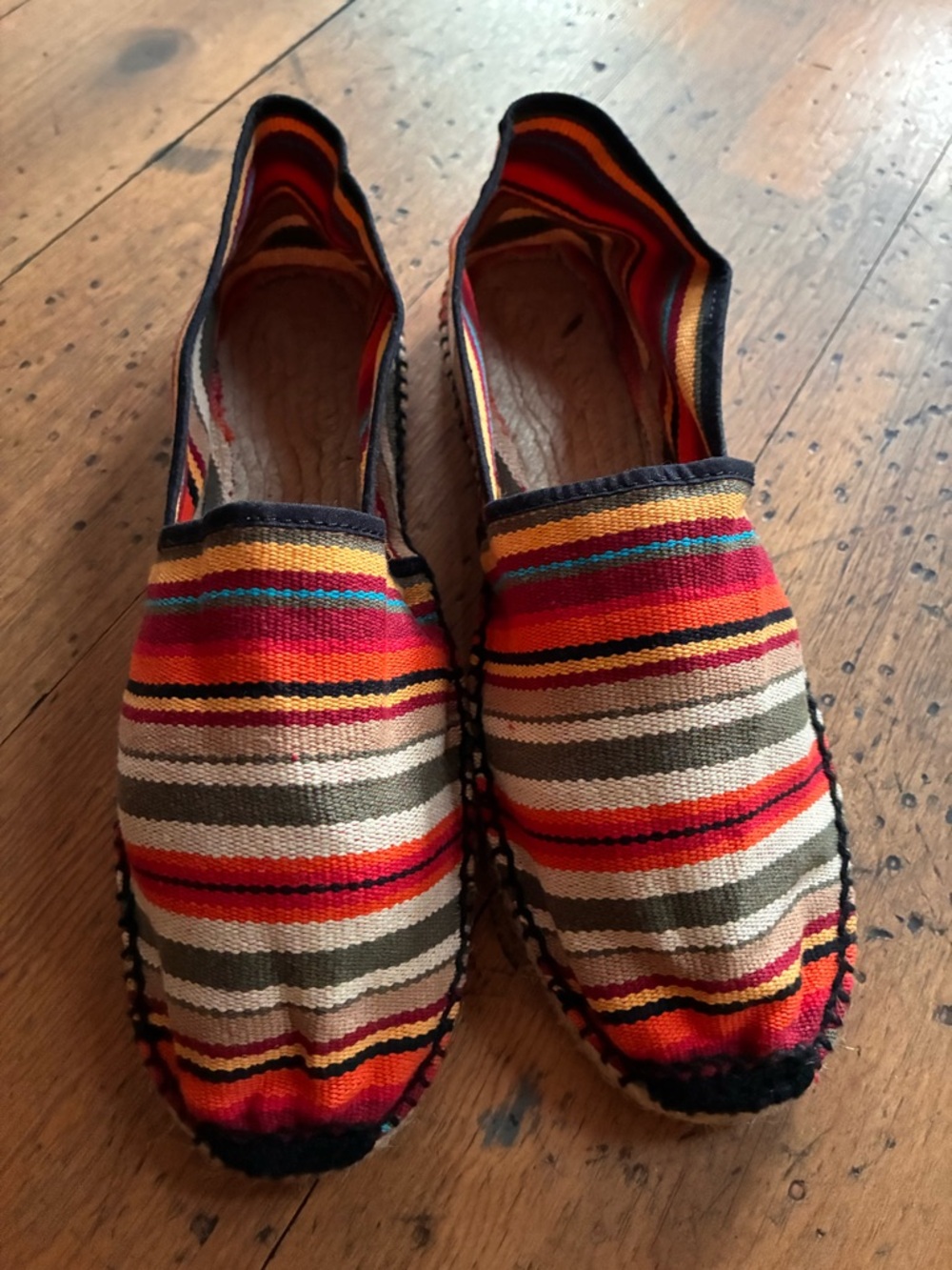Multicolor Stripe 42 Cousu Main  Flats Espadrilles Spain 
New size 43